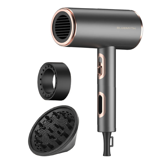 Bluemyth Secador pelo de iones negativos 2200w, Secadores de pelo profesional con difusor y concentrador, Secador de pelo viaje con 3 niveles de temperatura